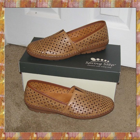 NEW size 8.5 SPRING STEP Oralis Brown Loafers With Box - Picture 1 of 9
